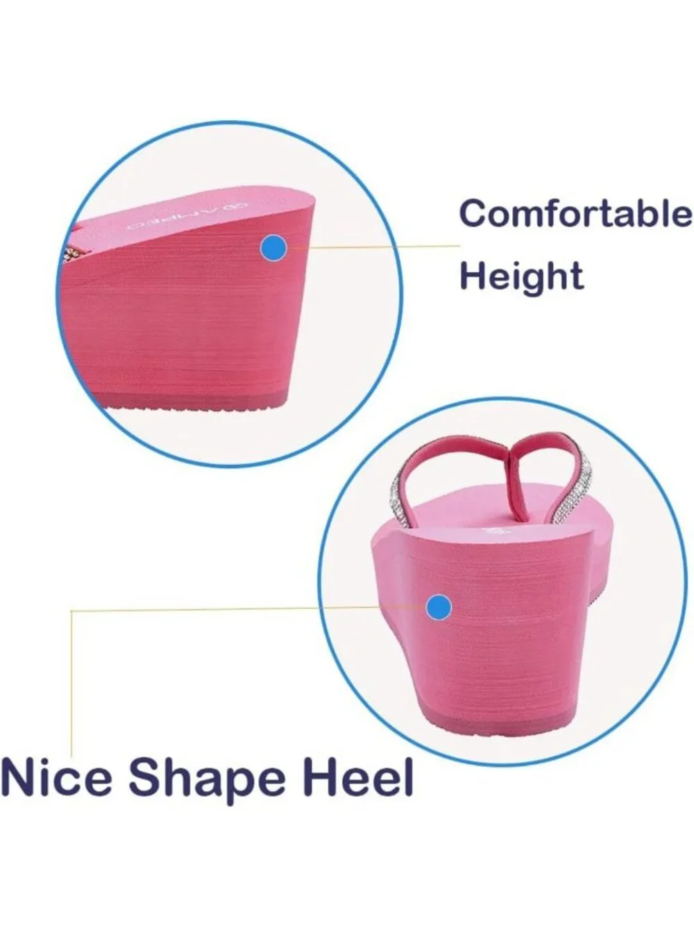 Stylish Rhinestone Wedge Sandals | Comfortable Platform Flip Flops for Women